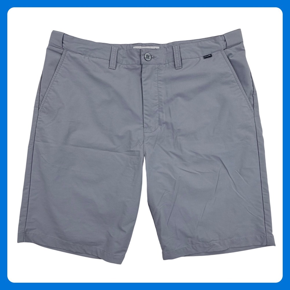 TravisMathew Beck Golf‎ Shorts Men 38 Gray Nylon Performance Stretch Casual 10"